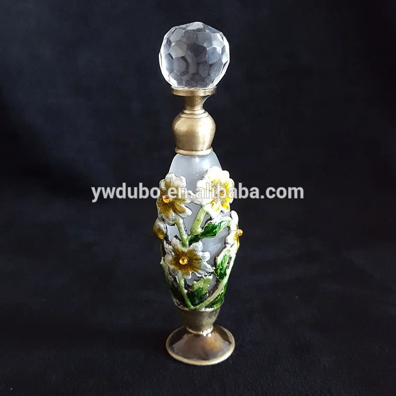 6ml Metal Flower Bee Pupa Shape Arabic Glass Perfume Bottle Attar Parfum Essential Oil Bottles#56339/56536/56341/56513