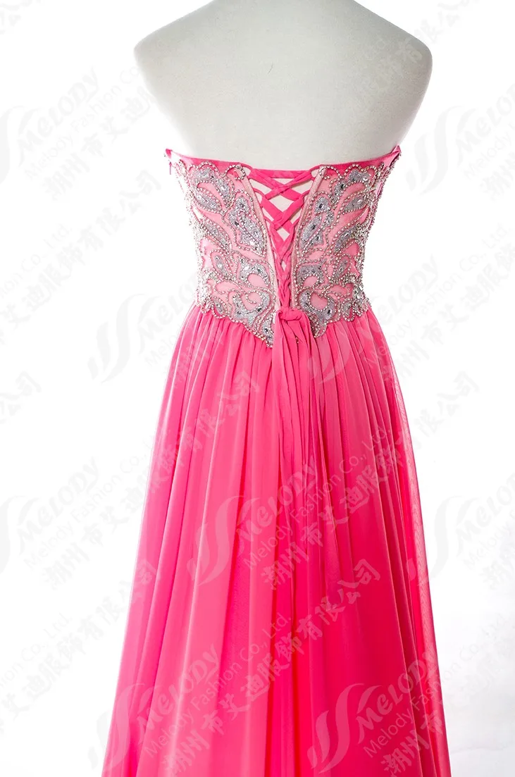 Beautiful beading sequins long wedding party wear luxury pink bridesmaid dress