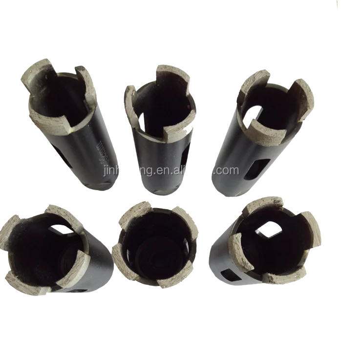 
Segmented diamond drill core bit with vacuum brazed teeth on side for granite or limestone 