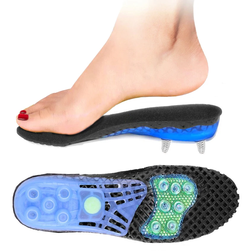 Tpu Gel Shock Absorption Anti-Skid Sports Insole Sweat-Absorbent Breathable Spring Insole Orthopedic Shoe Inserts HA00803