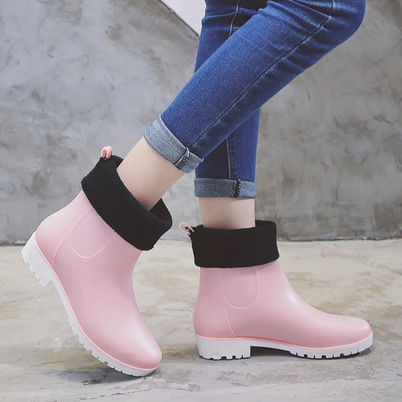 
Women Rain Boots Ladies Rubber Boots Waterproof Shoes Boots Ankle 