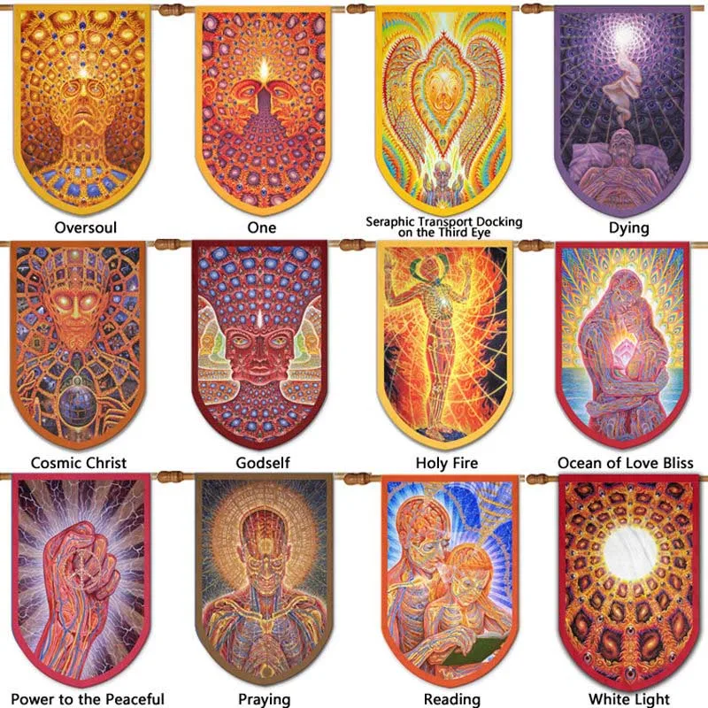 
Custom Polyester Psychedelic Trippy Fabric Wall Banner Designs Home Decor Eyes Abstract Art House Flags 