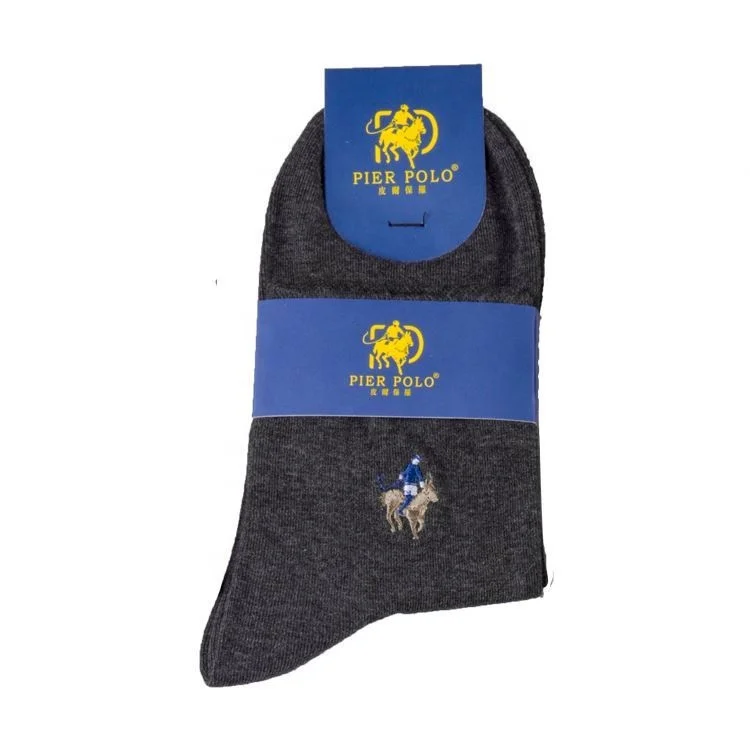 Custom logo 100% bamboo cushion crew boat sport short sock, black polo socks men