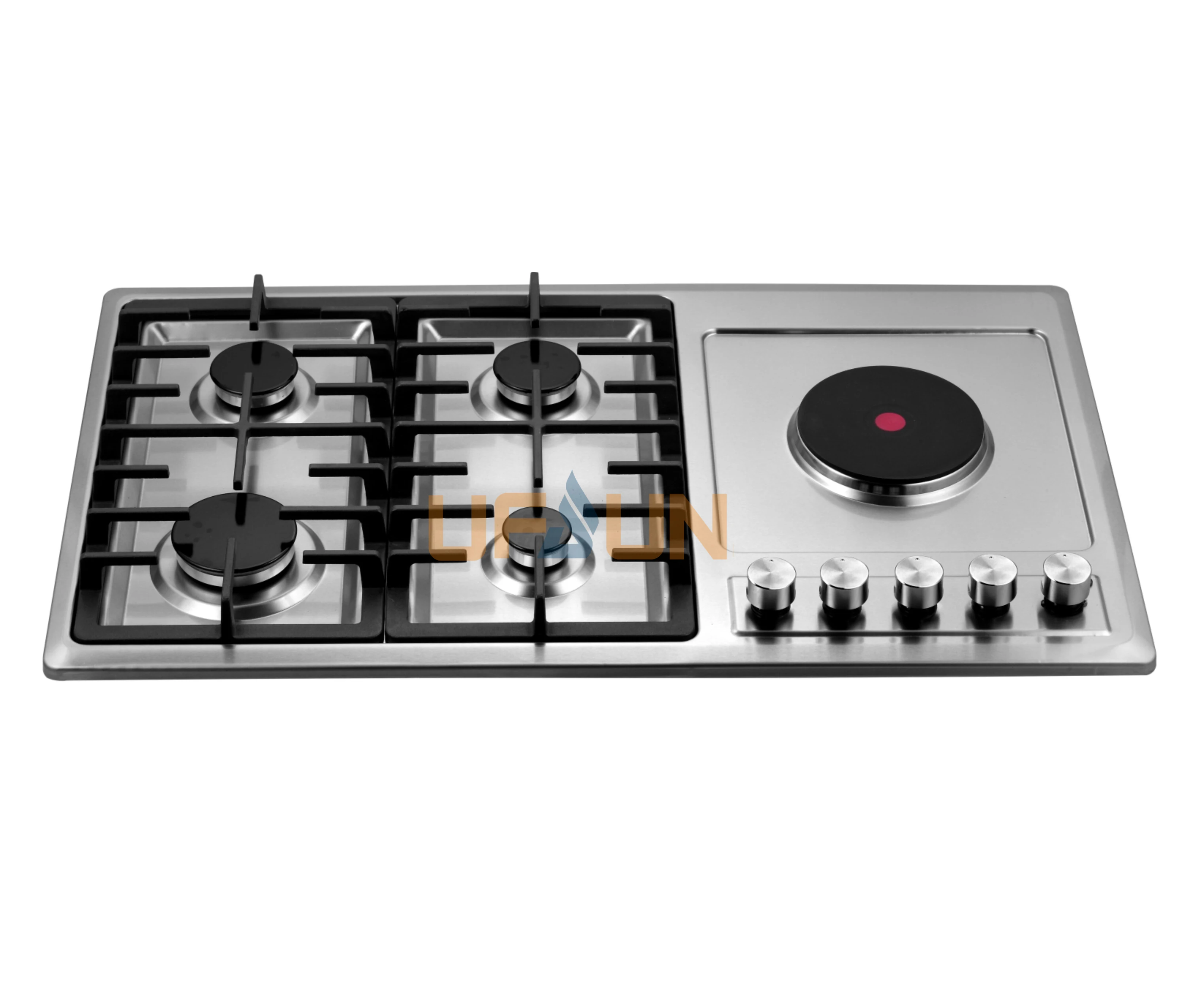 Heavy Cast Iron pan support gas hob with blue flame sabaf burner built-in cooking use gas stove