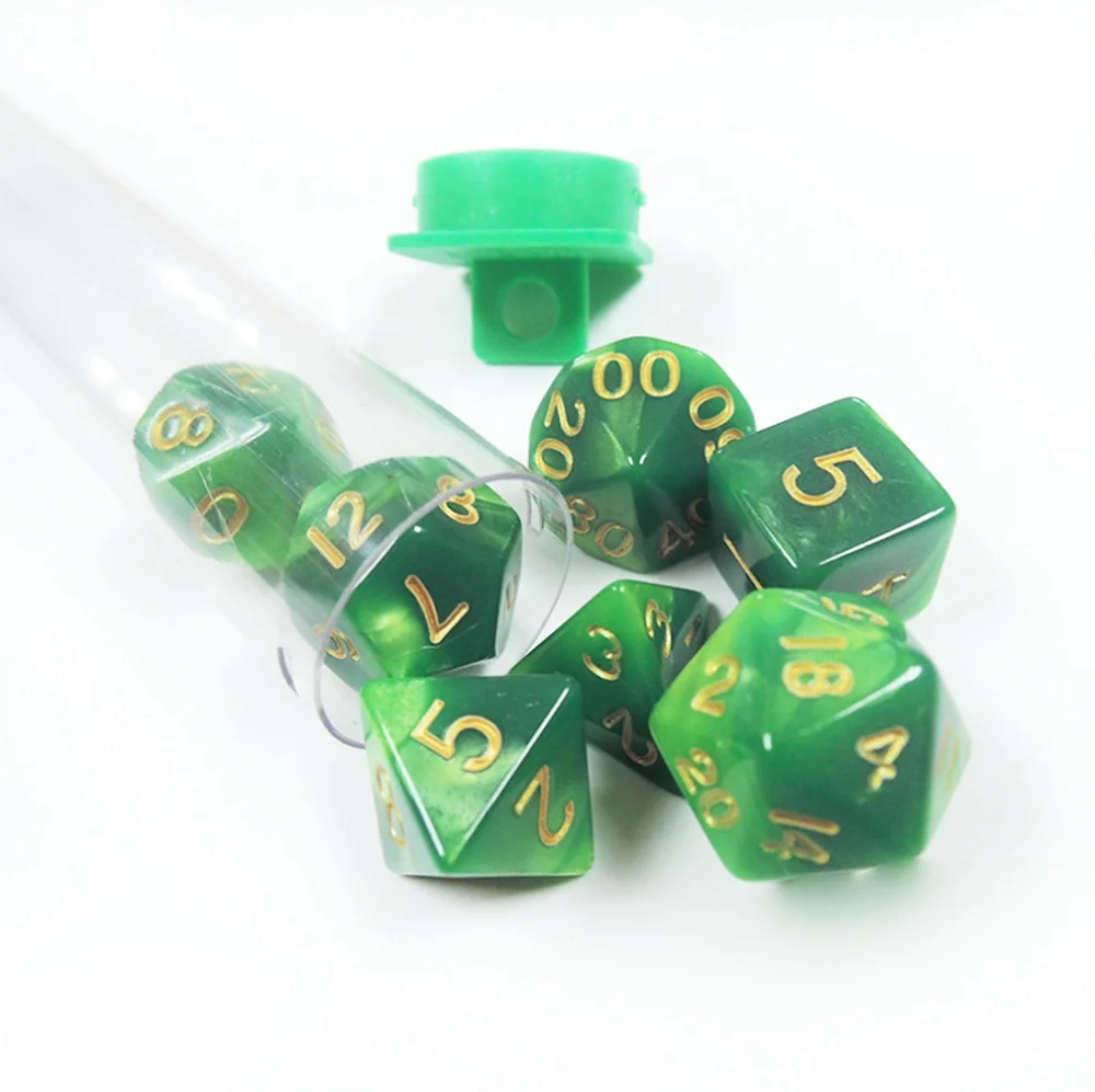 
Engrave Acrylic 7 pcs Polyhedral Dice Custom Multilateral Sided Tube Set 