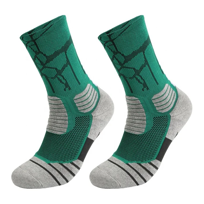 Wholesale custom top quality combed cotton basketball socks