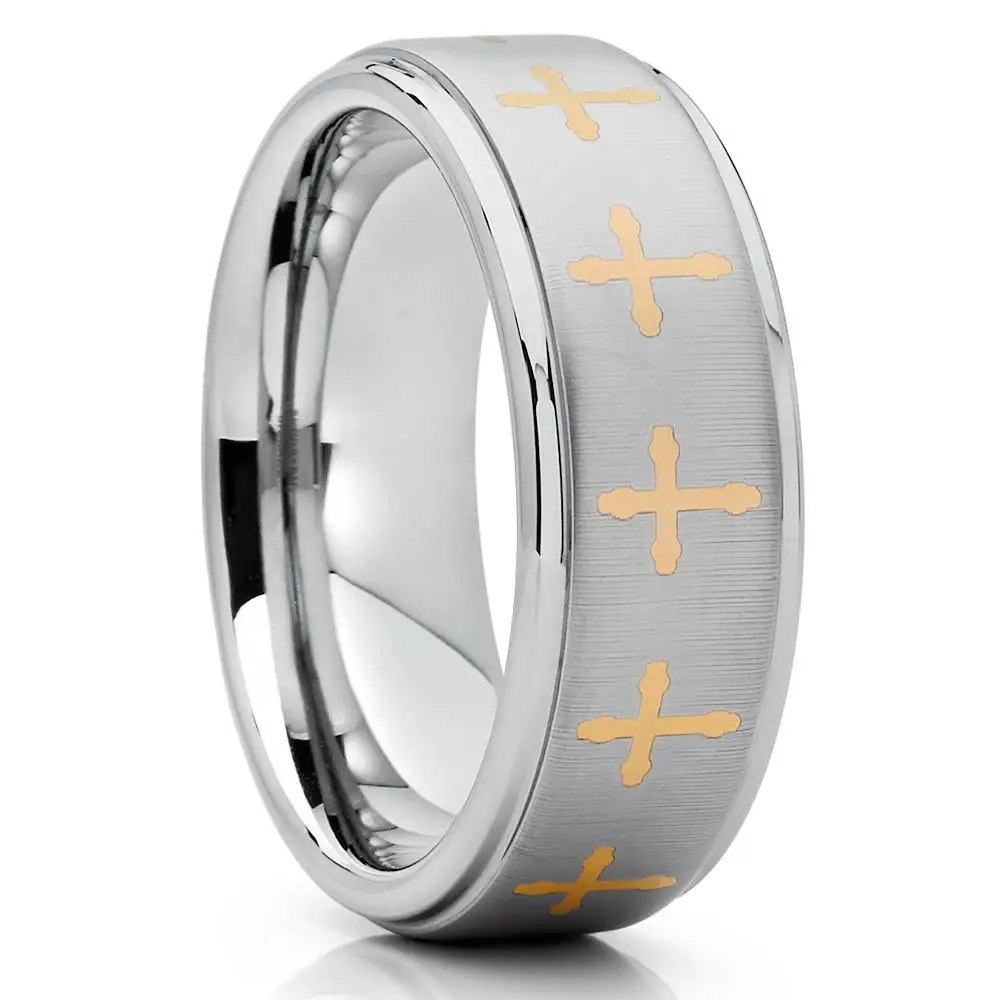 
Custom signet rings tungsten carbide rings men customized gold cross ring 