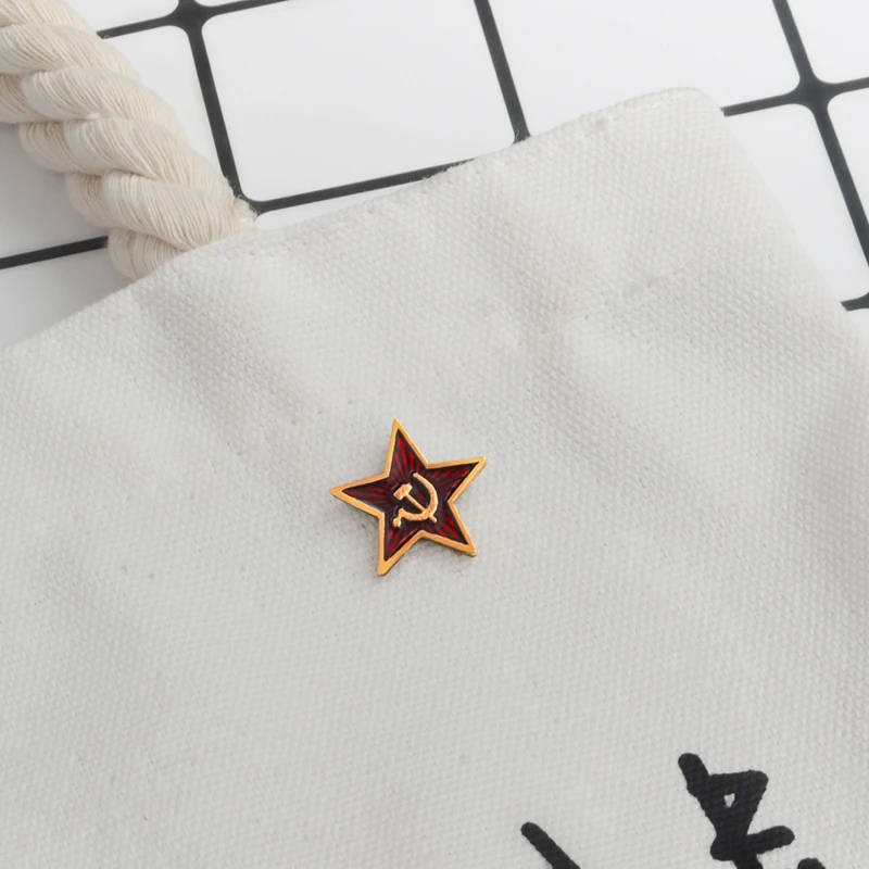 Qianyuan Red Star Hammer Communist Emblem Soviet Union Symbol Ussr Pin Cold War Patriotism Lapel Pin