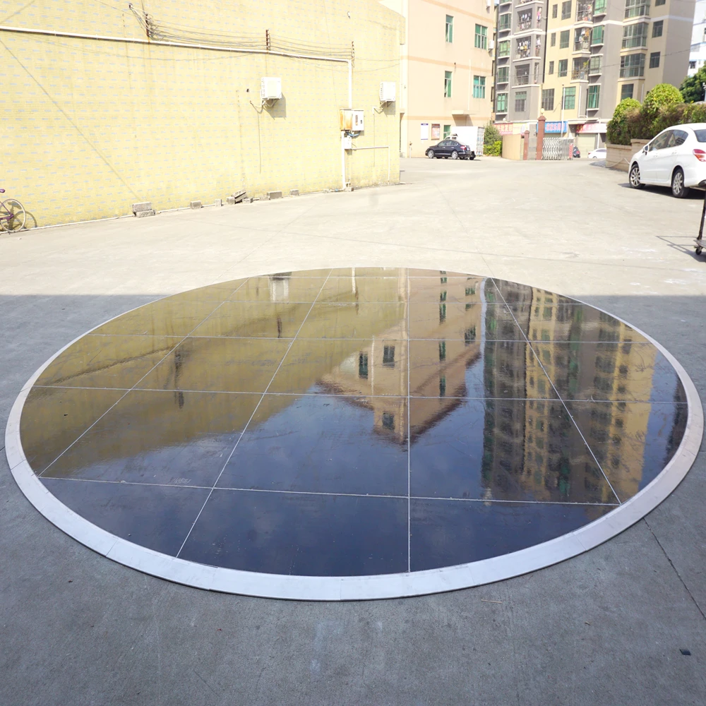 Portable round high gloss white wedding dance floor