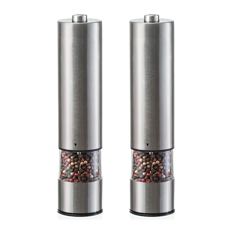 
Automatic electric salt pepper grinder mill glass jar with light led 