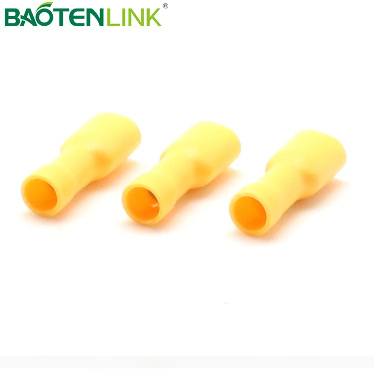 BAOTENG FDFD Fully insulated yellow brass PVC automatic crimp copper female faston terminal
