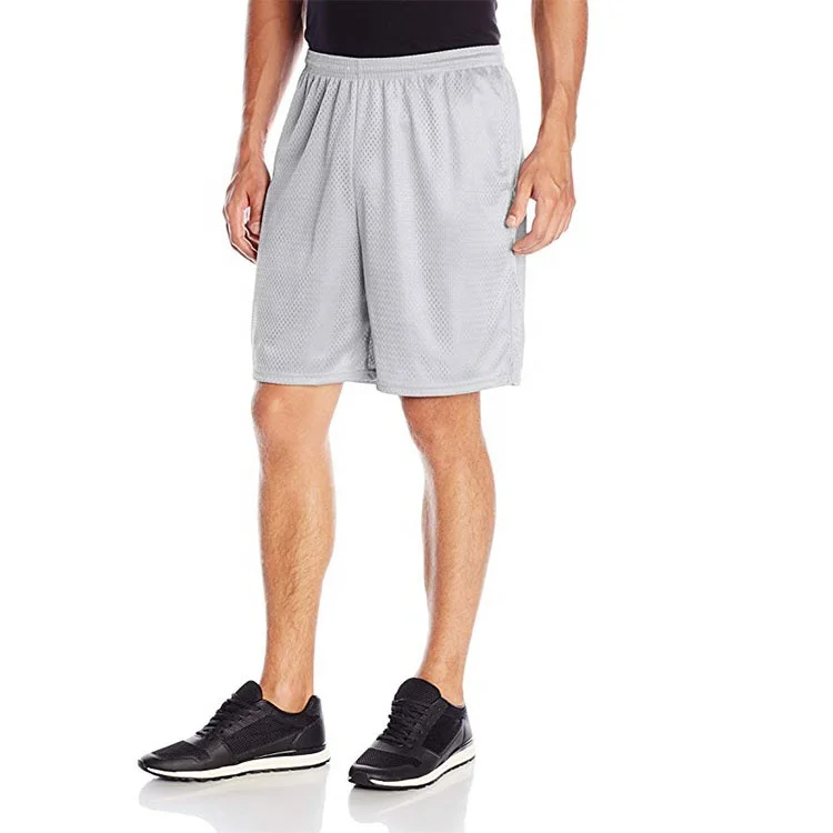 Оптовая продажа, мужские спортивные шорты из полиэстера для спортзала, сетчатые тренировочные шорты на заказ