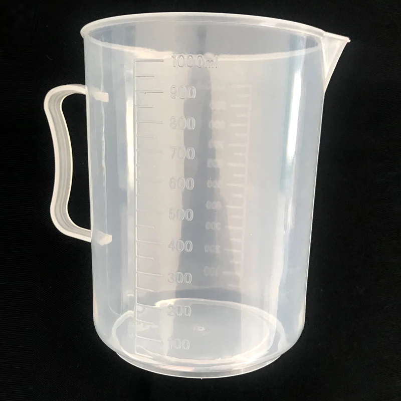 Логотип печати прозрачный пластиковый мерный стакан 250 мл PP Мерный с ручкой и залить носик для пудра Жидкость