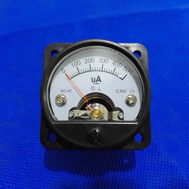 SO-45 round analog panel dc ammeter  meter 100ua panel meter analog with measuring 0-500uA dc ampere meter shunt