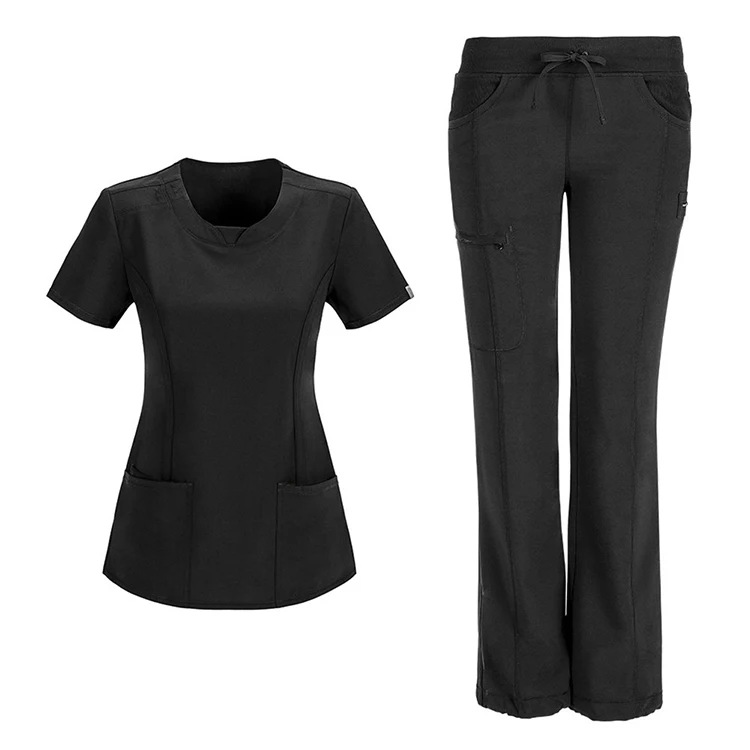 
fashionable stretch spandex medical scrubs nursing dental uniform 