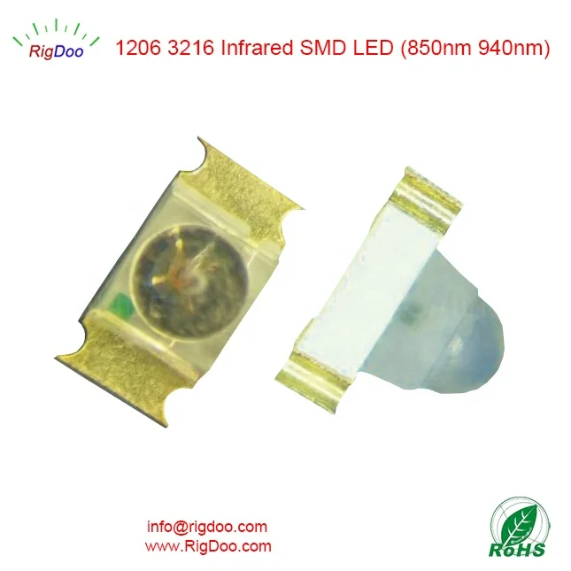 
Free Sample Cheap RoHS SMT 1206 3216 Infrared SMD LED Chip 940nm IR Light Emitting Diode Light Source LED Beads Free Samples 