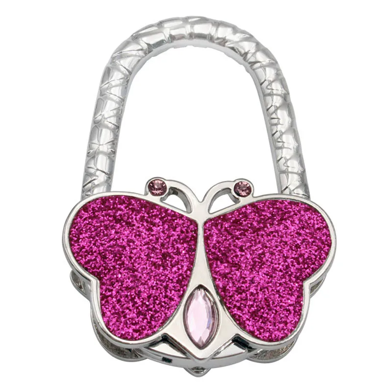 Custom Delicate foldable metal butterfly  bag hook purse hanger  folding handbag purse hook bag hanger