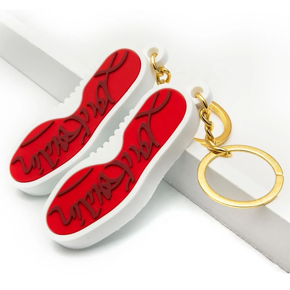 
Custom Hot sales Shoe shape 3D silicone rubber soft PVC keychain for souvenir gift 