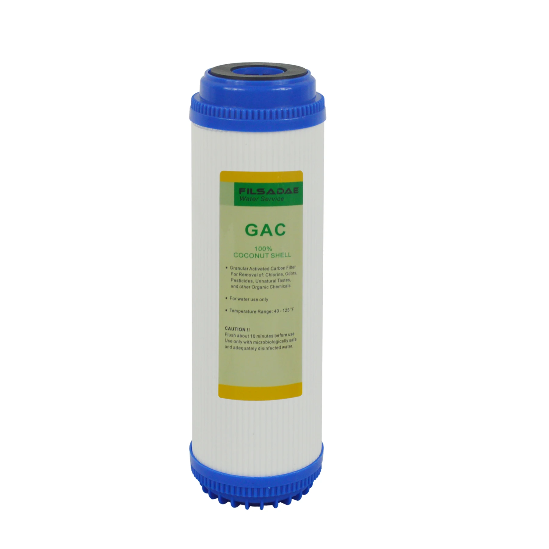 
Standard 10-Inch Granular Activated Carbon Cartridge Manufacturer Wholesale GAC Water Filter for Reverse Osmosis RO System 