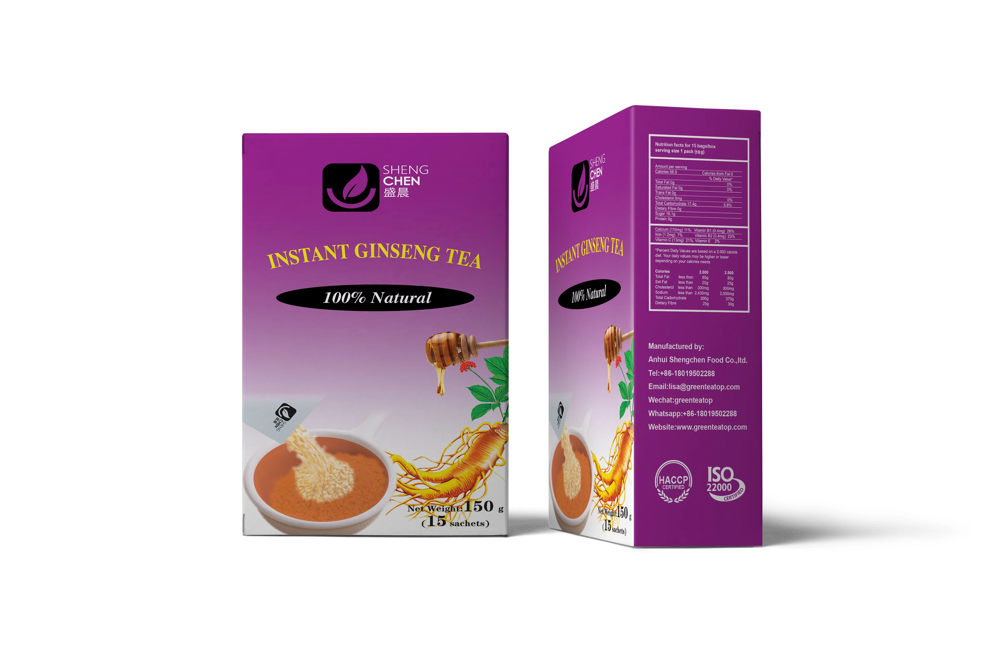 Boost the Immune System  Instant Ginseng tea in granules 18g*20 sachets/box packing