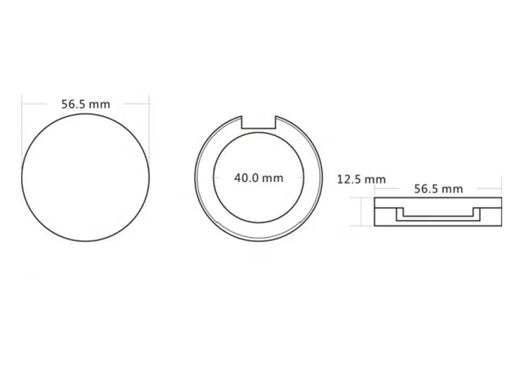 P-Lan Brand Stock 40mm Pans Matte Black Round Empty Blush Compact Powder Case With Mirror