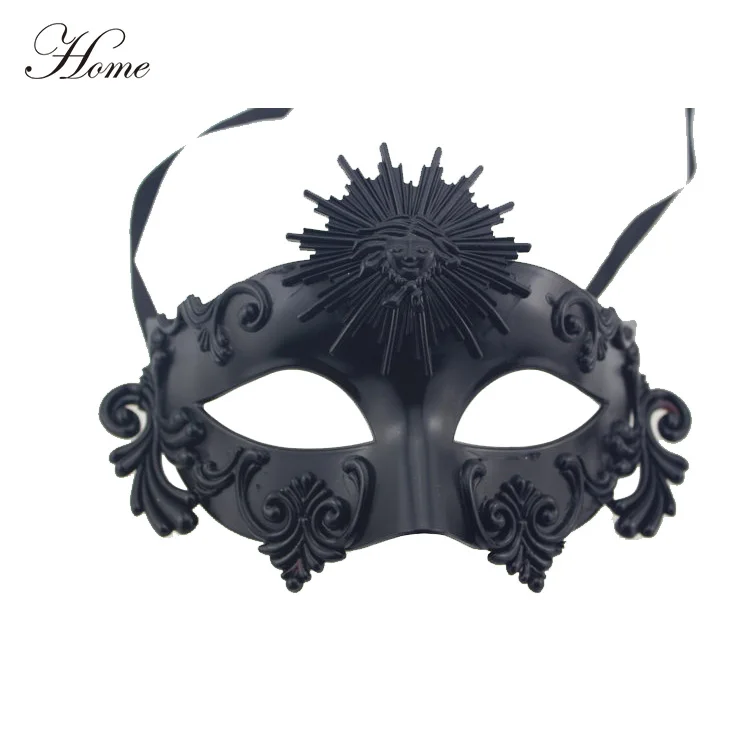 Home Brand Vintage Design Carnival Party Black Balloon Mask Carved Mask