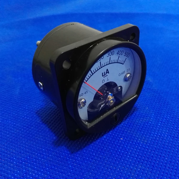 SO-45 round analog panel dc ammeter  meter 100ua panel meter analog with measuring 0-500uA dc ampere meter shunt