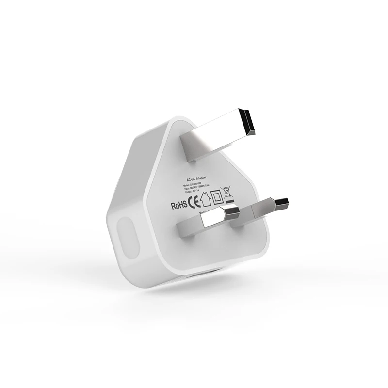 
5V 1A United Kingdom standard Smart phone USB charger CE certified UK HK universal portable classic design wall charger 