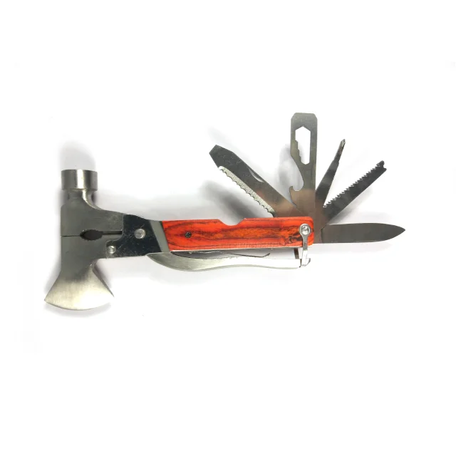 Fantasy Safety Double Headed Camp Outdoor  Inlay Handle Multitool Axe With Hammer And knife