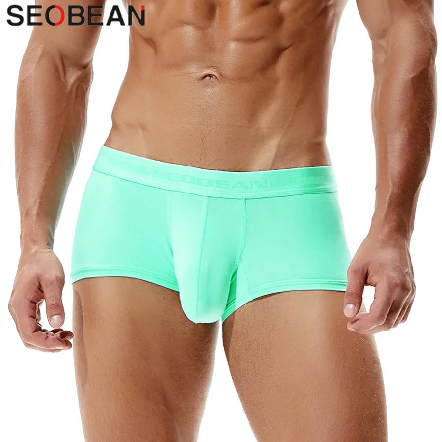 Wholesale Male Panties Solid Boxer Men Underwear U Convex Pouch Sexy Low Waist Underpants Men Boxer Shorts