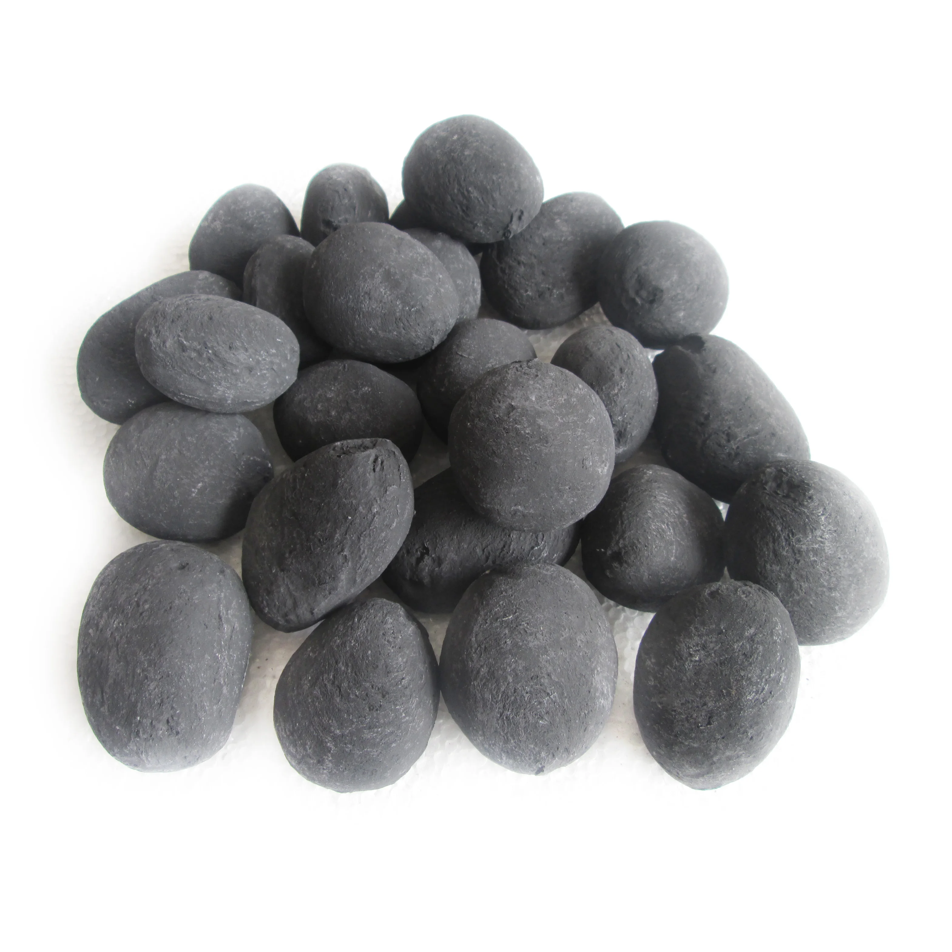 Multi Color Ceramic Fireplace Stones Black White Set Polished River Pebble High Gloss