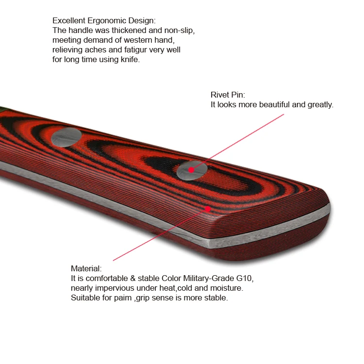 
Konoll Hot Sales G10 Handle Damascus Steel Japan 7 inch Kitchen Nakiri Chef Knives 