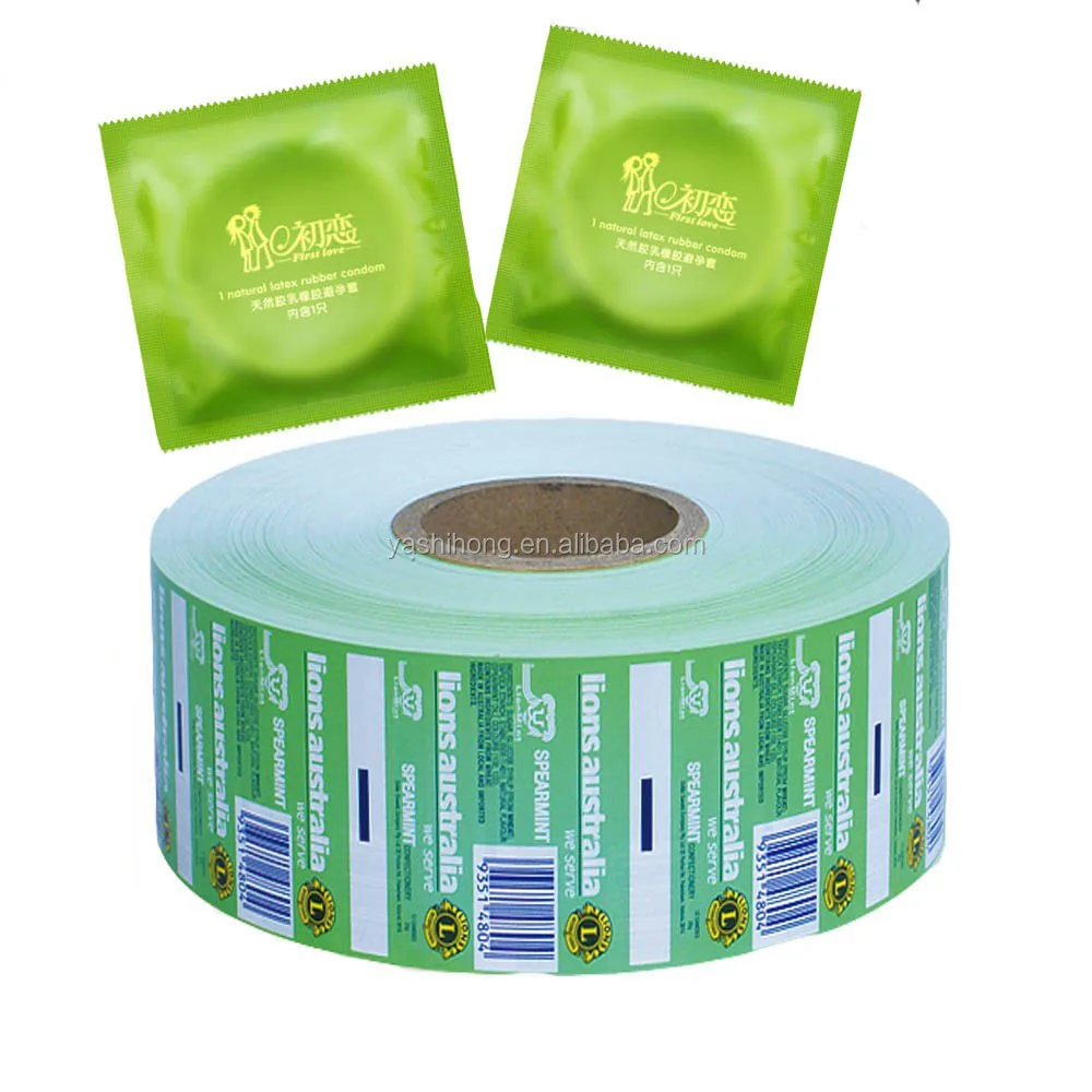 custom colored Condom packaging aluminum foil sachet pouch roll film material