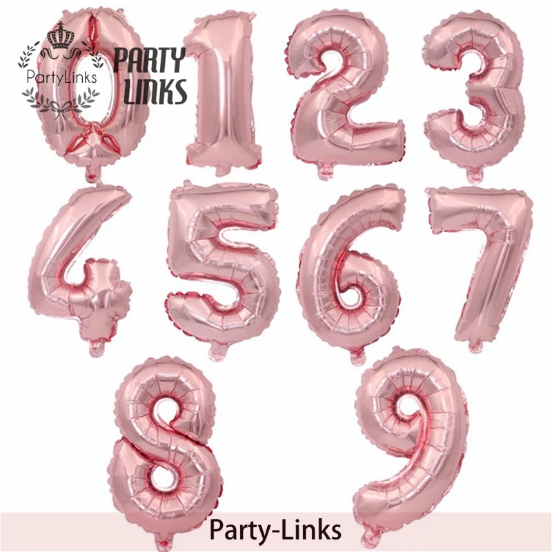 32 Inch Pink Digital Helium Foil For Birthday Party Balloons Number 0 To 9
