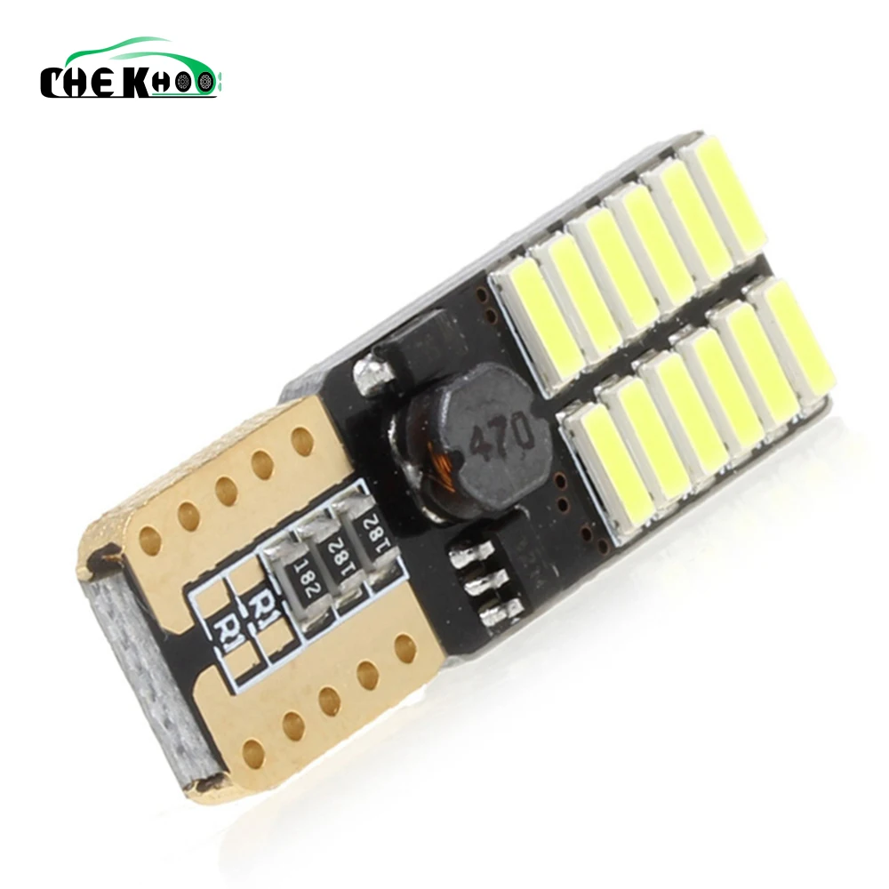 Автомобильная светодиодная лампа T10 24smd 4014 Canbus без ошибок 12 В 24 В Сверхъяркие габаритные огни лампа белый красный синий фиолетовый оранжевый