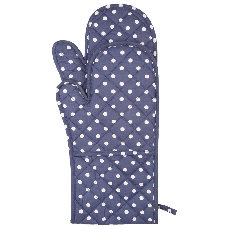 Hot Sale Dot pattern Resistant Microwave Cooking kitchen oven gloves cotton oven mitt