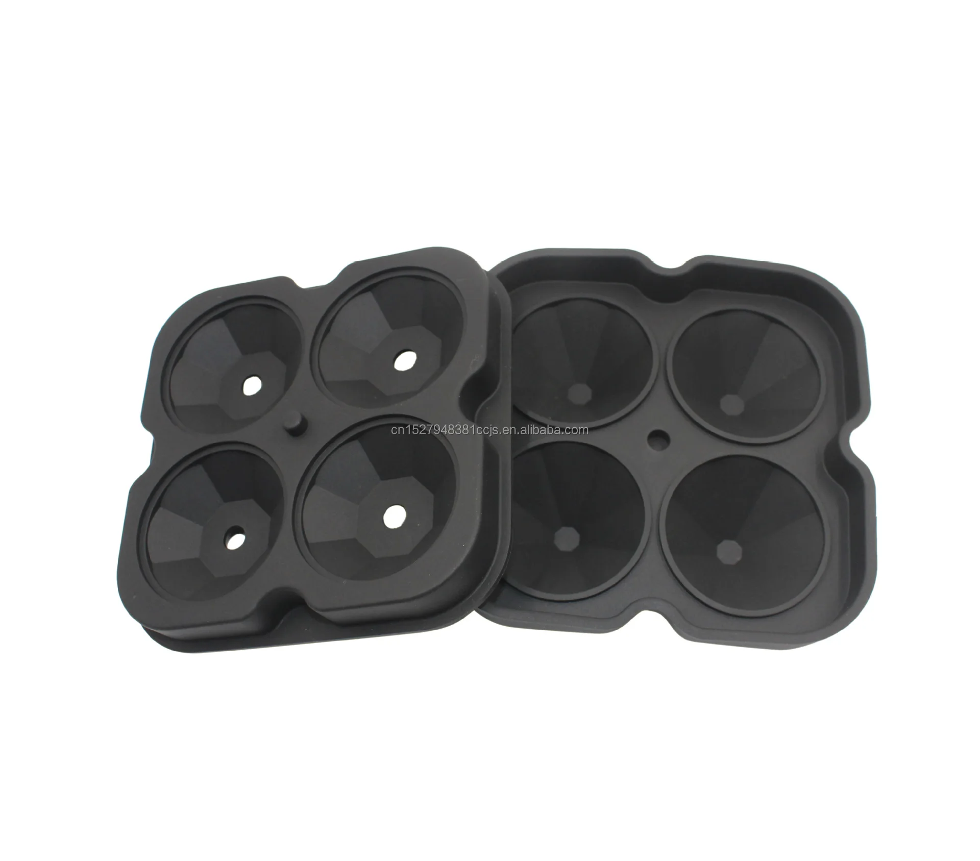 3D Ice Cube Maker Diamond-Shaped Fun Ice Cube Molds BPA Silicone Flexible Ice Maker for Chilling Whiskey Cocktails