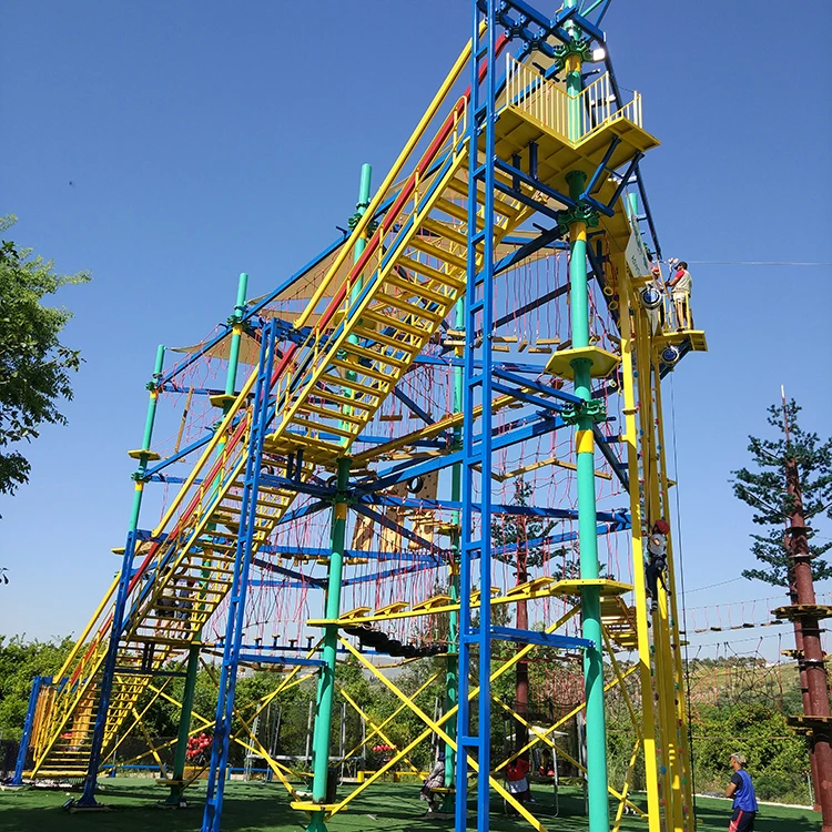 Kids Playground Games High Safety Trampoline Ropes Course Adventure Indoor Amusement Park