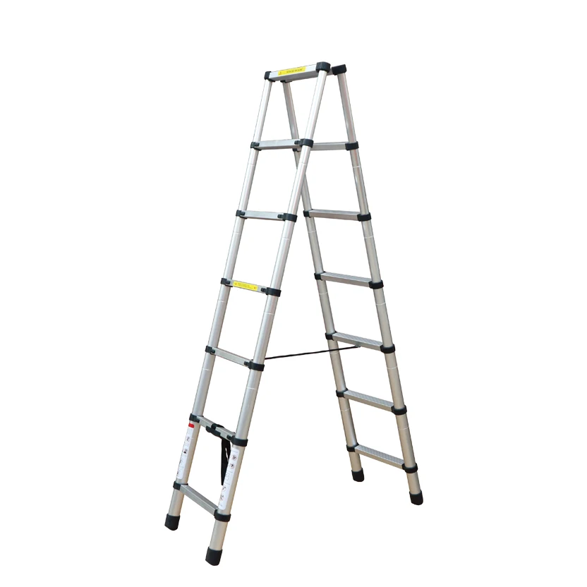 3.8m aluminium telescopic ladder with finger protection EN131 approved