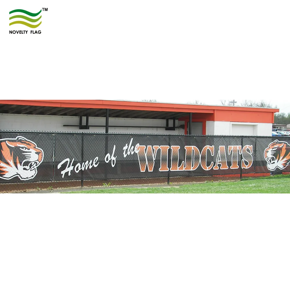 Custom printing flag Wind Resistant Fence Party Outdoor Advertising Air Mesh Polyester Hang Banner