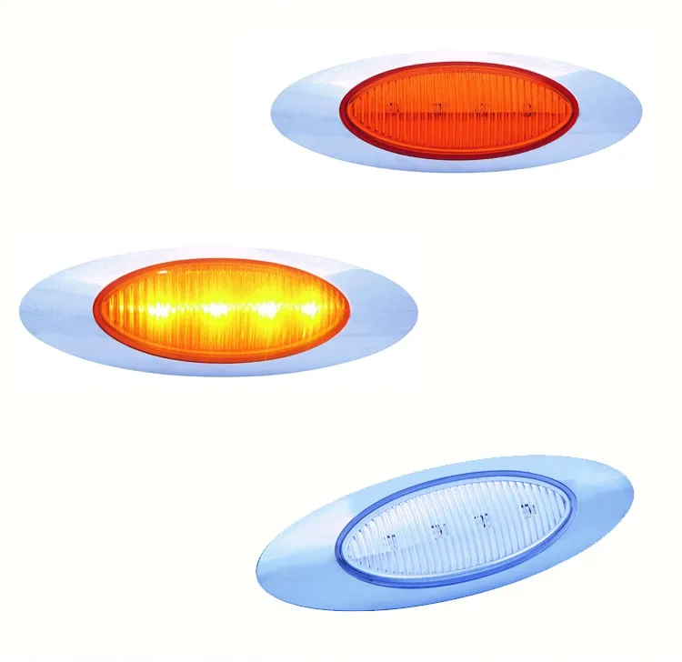 
New Design 4 Diodes 7 Inch Led Side Marker Clearance Stop Turn Tail Light Truck Trailer 