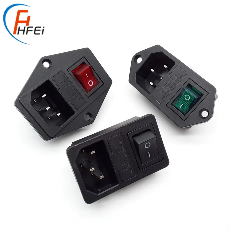 Top quality ac power inlet socket universal ac socket plug 3 pin socket with switch wiring