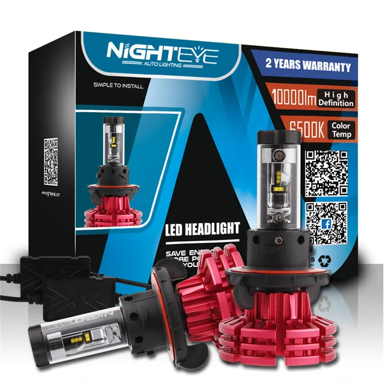 Nighteye fanless 10000 lumens X1 880 5202 9005 9006 9012 H1 H3 H4 H7 H11 H13 car led headlights h4