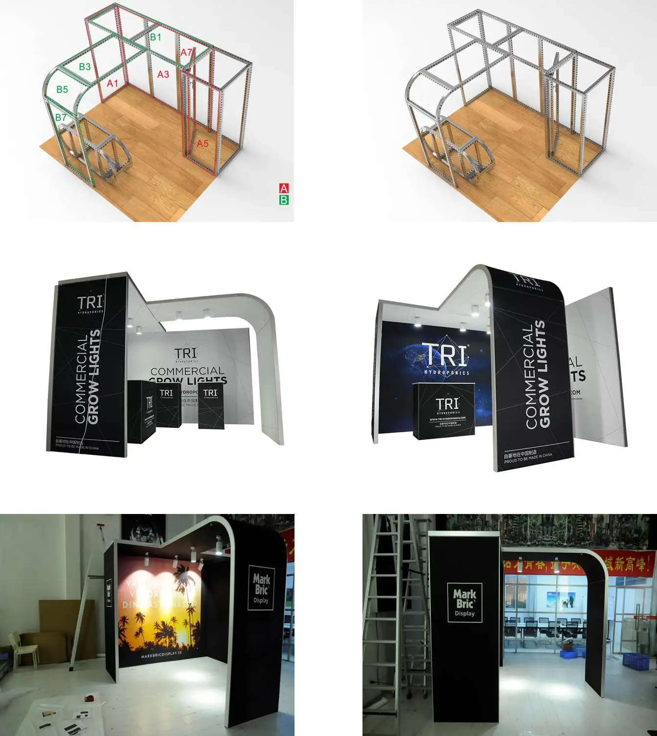 
Aluminium Material Standard Panel Retail 3X3 Size Exhibition Booth 