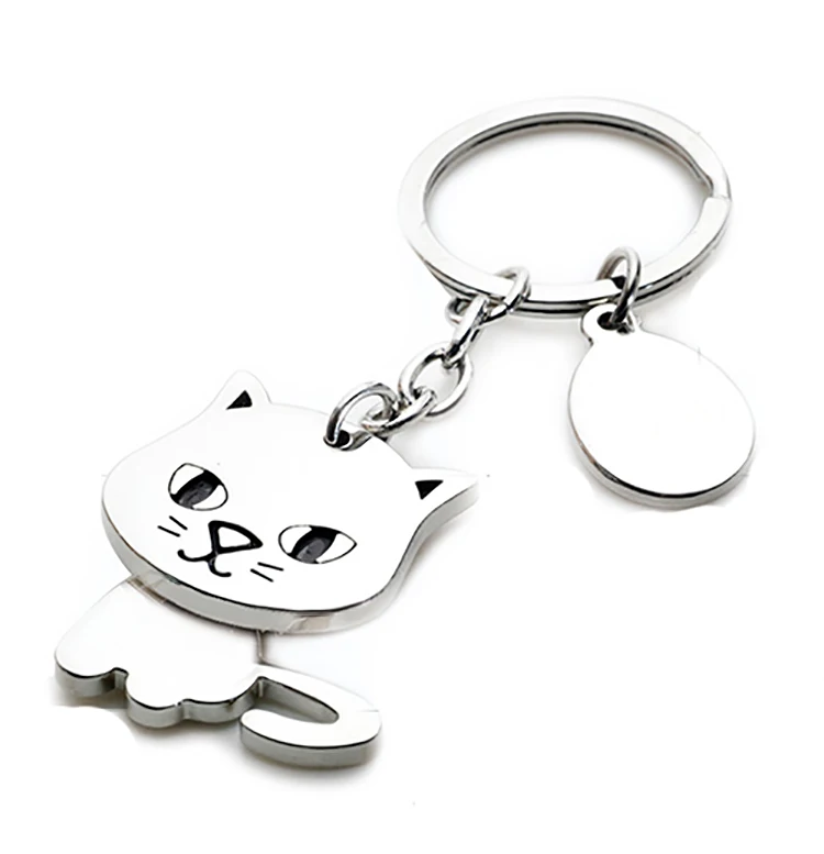 New Fashion Creative Model Cat Keychain Popular Versatile Metal