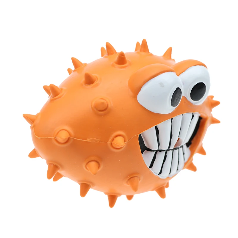 Dog Squeaky Toys  Laugh Squeak Dog Thorn Toy Ball Custom Pet Dog Chew Toy