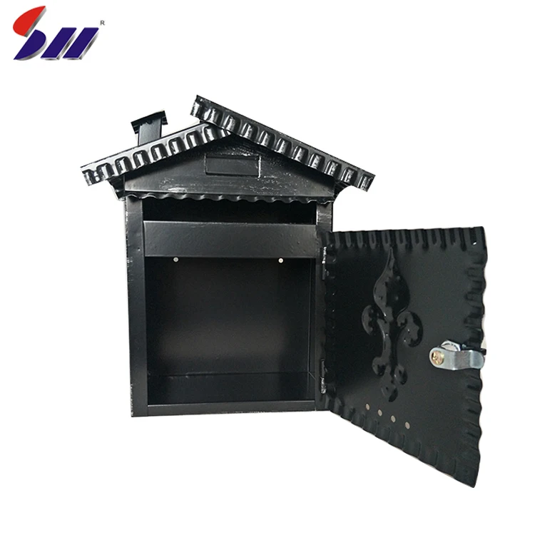 Custom Waterproof House-Shaped Heavy Duty Steel Vintage Letter Box Mailbox For Apartment