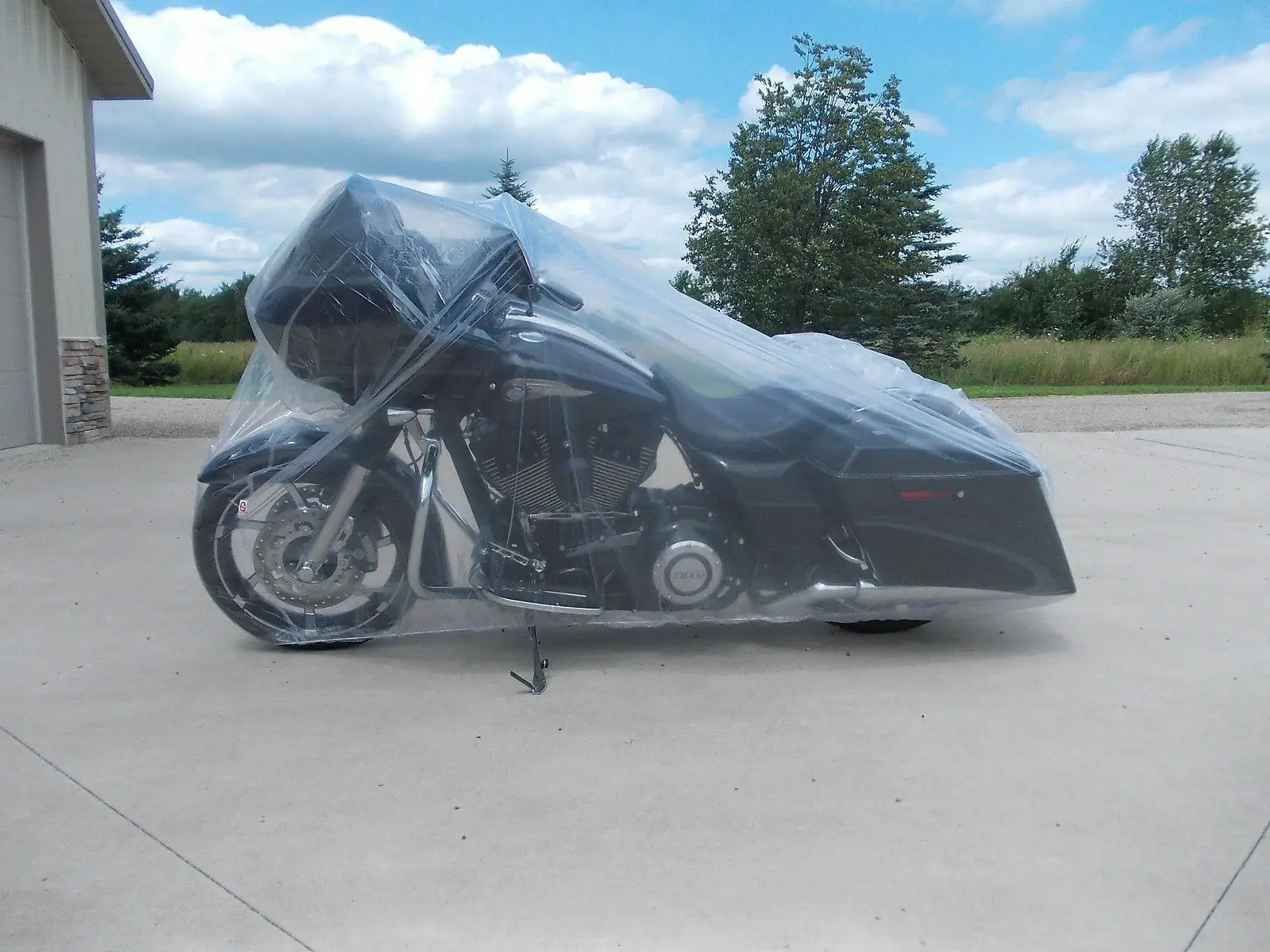 Motorcycle Clear Plastic Temporary Universal Disposable Cover Rain Dust LARGE