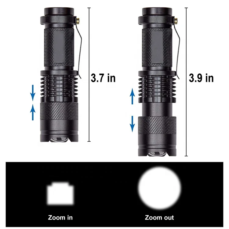 Zoom Purple Red Green Blue Light Tactical Flashlight Night Hunting MINI Small Portable Pocket EDC LED Torch Light