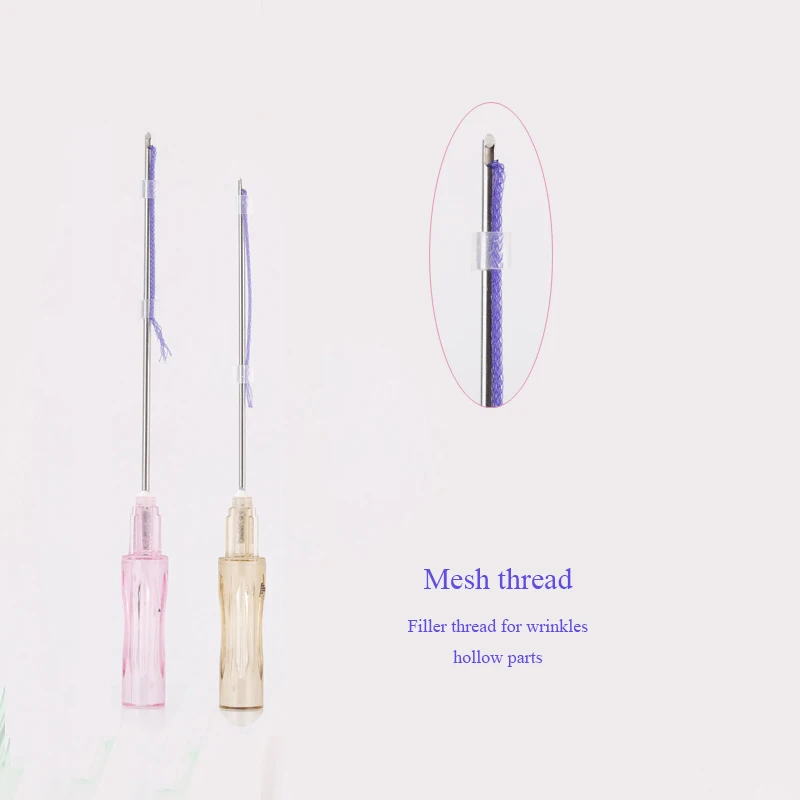Новинка 2020, наполнитель для швов 19 г, 50 мм, L-образный наполнитель с полузатупленной канюлой PDO, сетка для наполнителя со складками